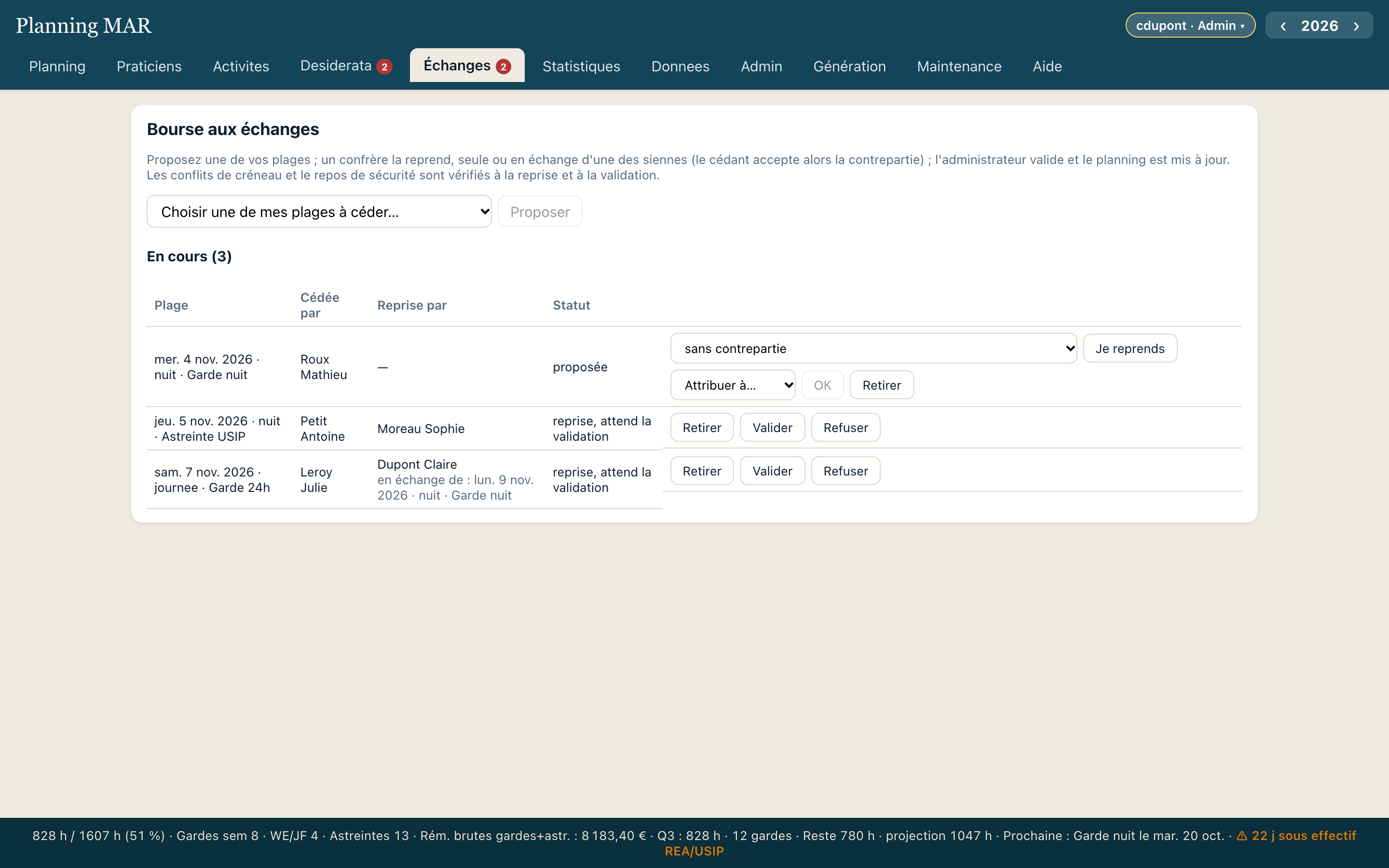 Bourse aux échanges : propositions en cours