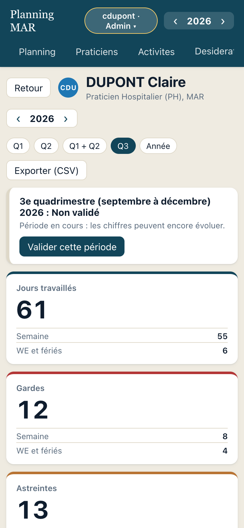 Fiche médecin sur iPhone